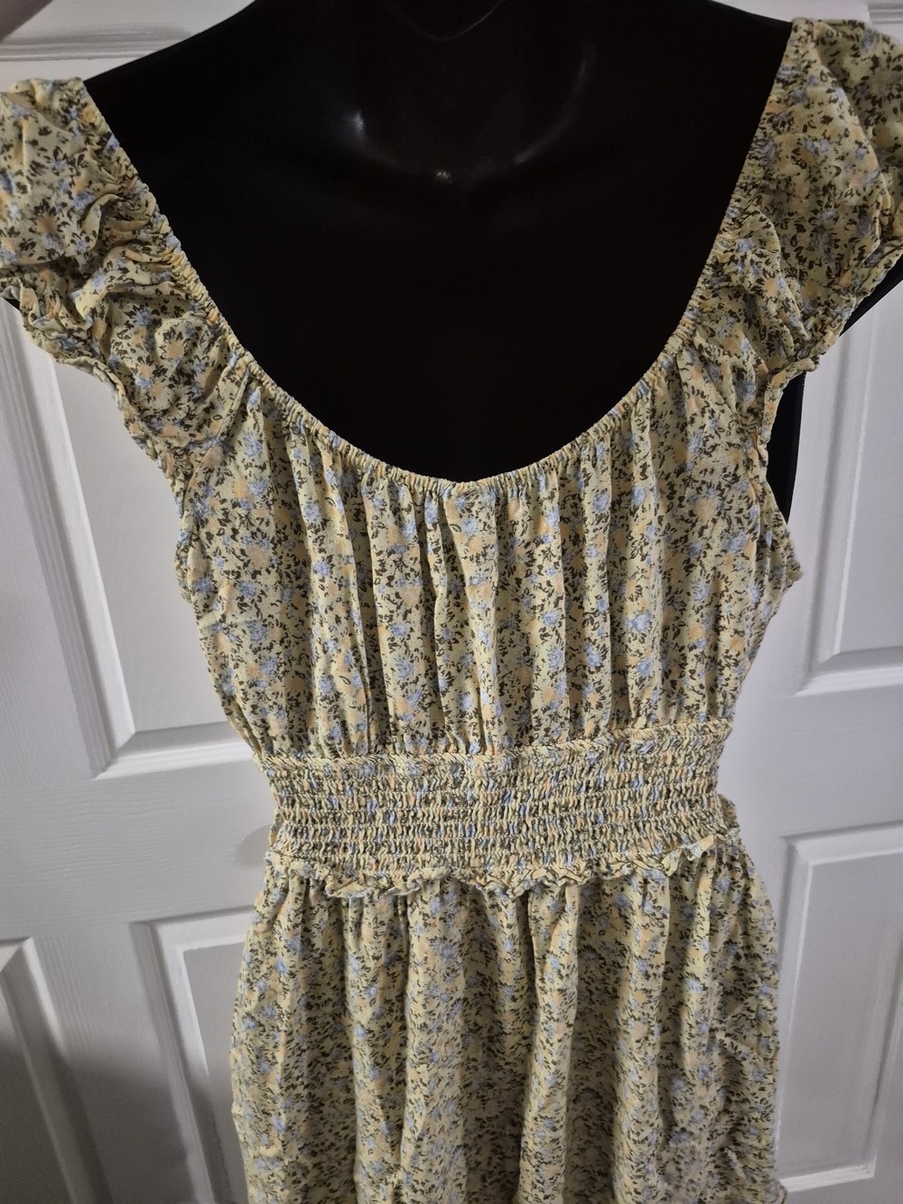 wild fable Yellow Floral Smocked Tiered Mini Dress - Picture 5 of 6